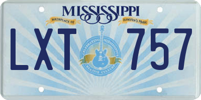 MS license plate LXT757