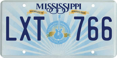 MS license plate LXT766