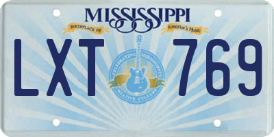 MS license plate LXT769