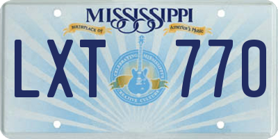 MS license plate LXT770