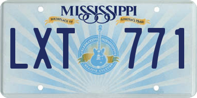 MS license plate LXT771