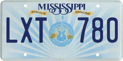 MS license plate LXT780