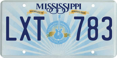 MS license plate LXT783