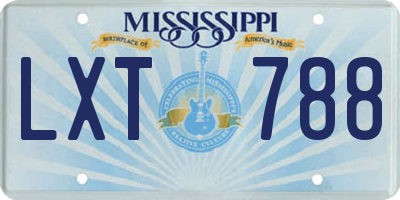 MS license plate LXT788