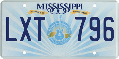 MS license plate LXT796