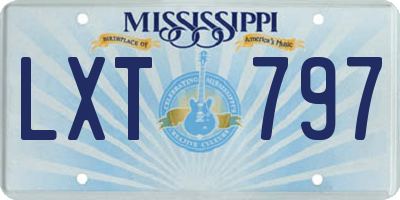 MS license plate LXT797