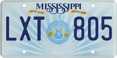 MS license plate LXT805