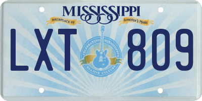 MS license plate LXT809