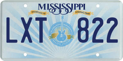 MS license plate LXT822