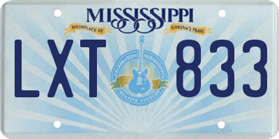 MS license plate LXT833