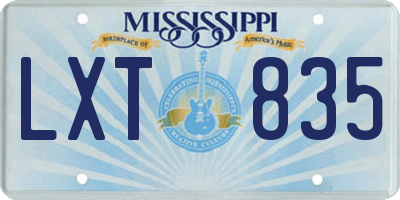 MS license plate LXT835
