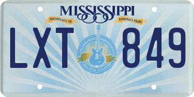 MS license plate LXT849