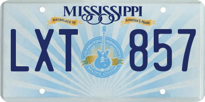 MS license plate LXT857