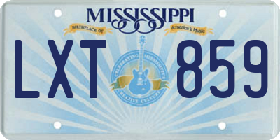 MS license plate LXT859
