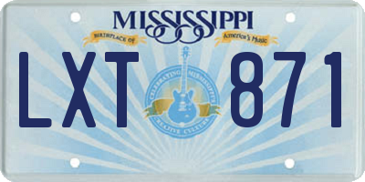 MS license plate LXT871