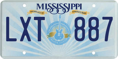 MS license plate LXT887