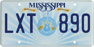 MS license plate LXT890