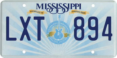 MS license plate LXT894