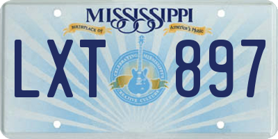 MS license plate LXT897