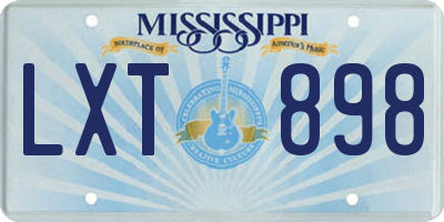 MS license plate LXT898