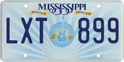 MS license plate LXT899