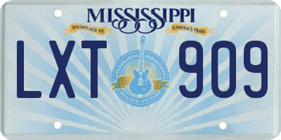 MS license plate LXT909