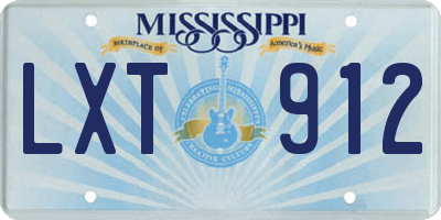 MS license plate LXT912