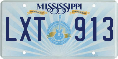 MS license plate LXT913