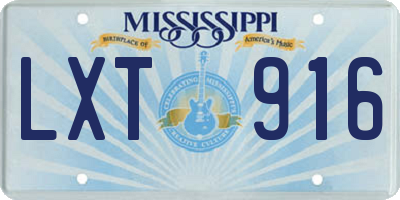 MS license plate LXT916