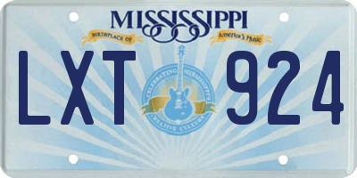 MS license plate LXT924