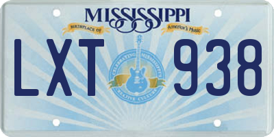 MS license plate LXT938