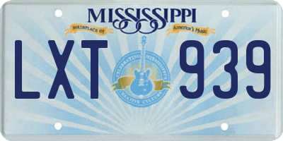 MS license plate LXT939