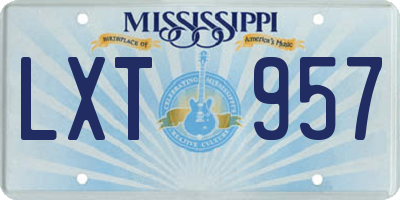 MS license plate LXT957