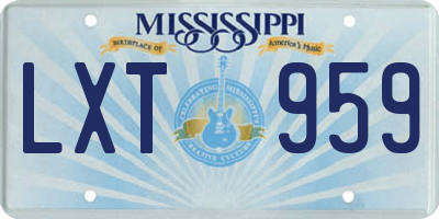 MS license plate LXT959
