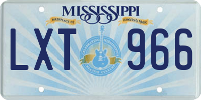 MS license plate LXT966