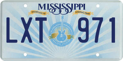 MS license plate LXT971