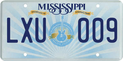 MS license plate LXU009