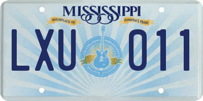MS license plate LXU011