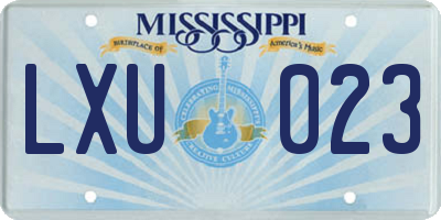 MS license plate LXU023