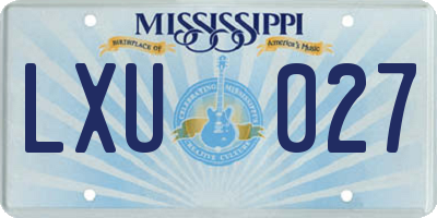 MS license plate LXU027