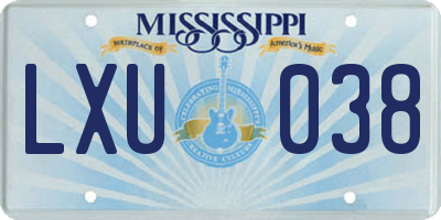MS license plate LXU038