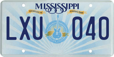 MS license plate LXU040