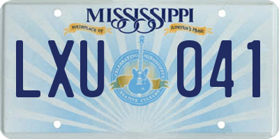 MS license plate LXU041