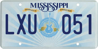 MS license plate LXU051