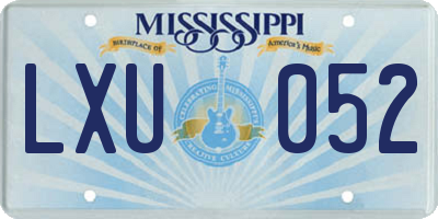 MS license plate LXU052