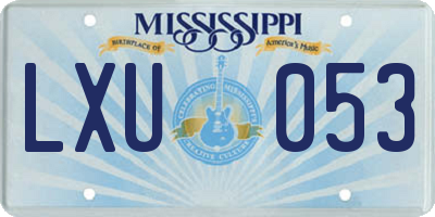 MS license plate LXU053