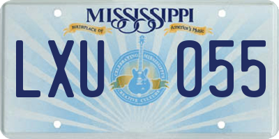 MS license plate LXU055