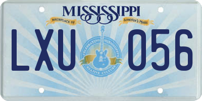 MS license plate LXU056