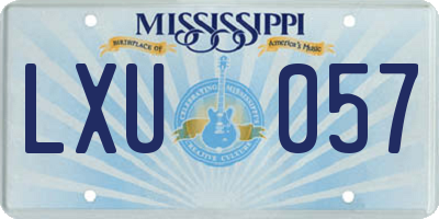 MS license plate LXU057