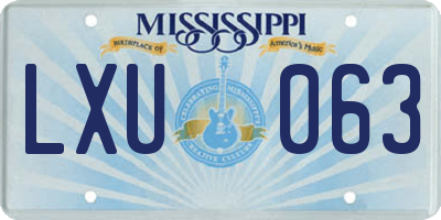 MS license plate LXU063